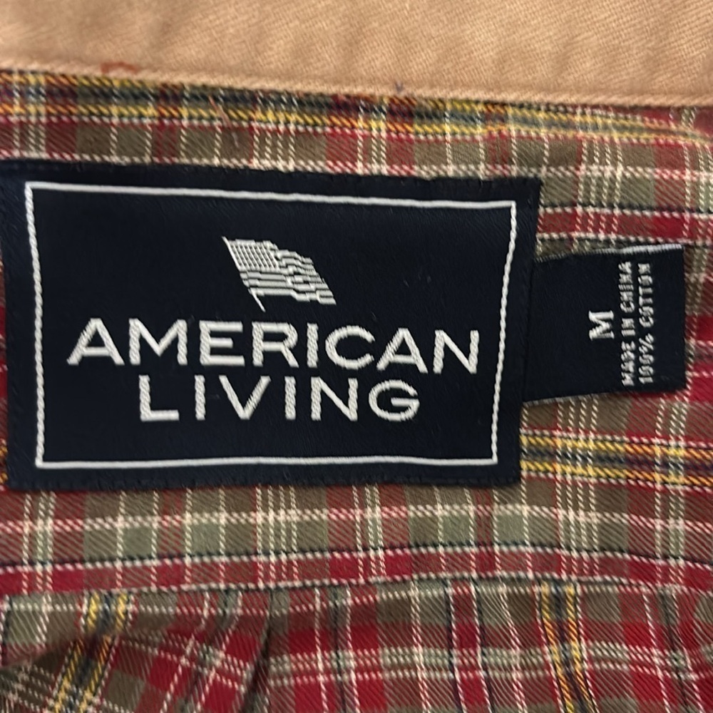 Men's Red and Green Plaid Shirt - Picture 3 of 3